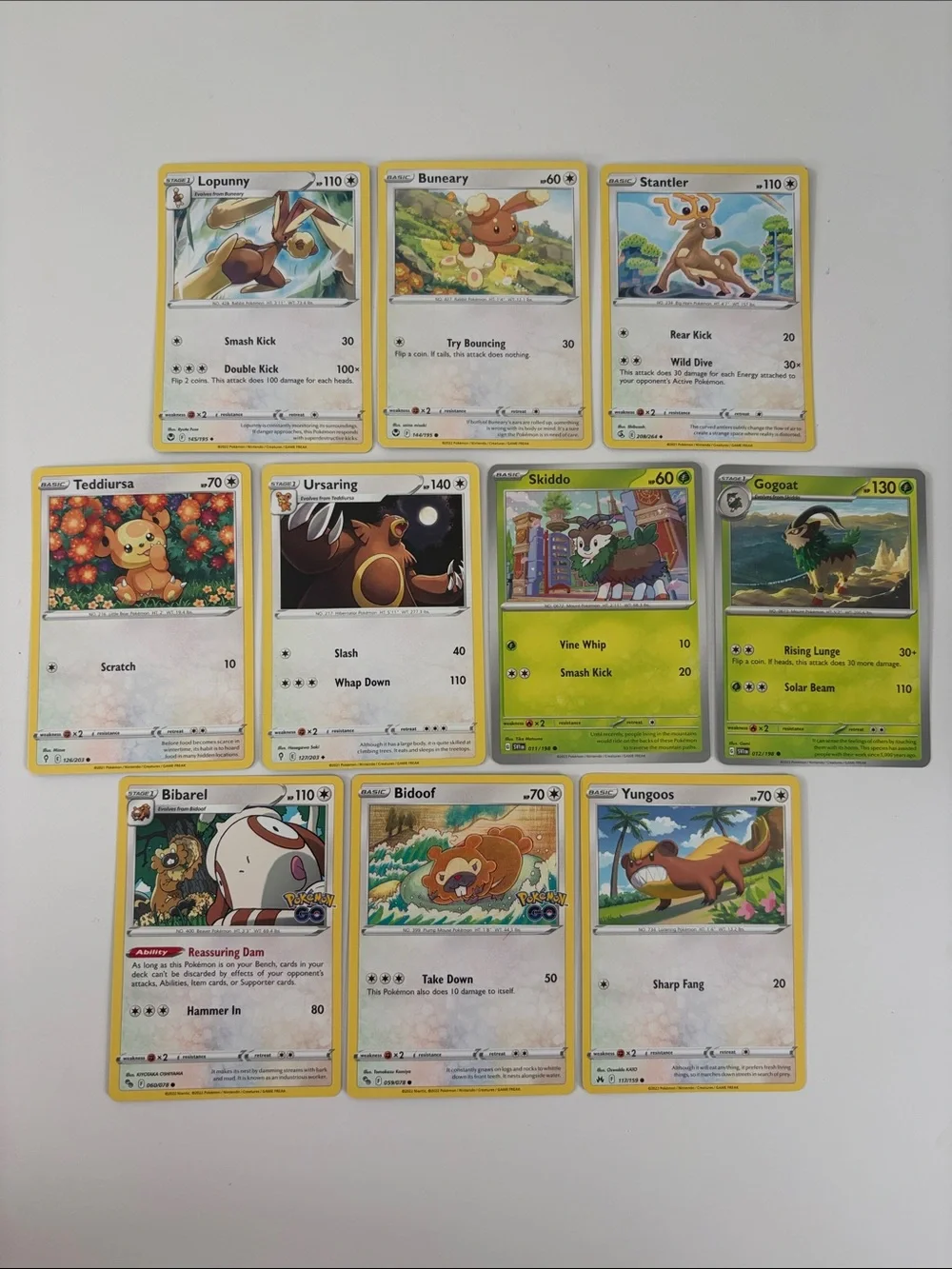 🦌 Woodland Creatures Pokémon Card Lot | Teddiursa Buneary Skiddo Bibarel ✨5/$25